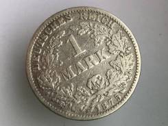 1 марка. Германская империя. 1875 G (Карлсруэ). Серебро
