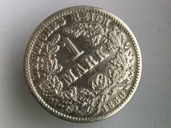 1 марка. Германская империя. 1880 F (Штутгарт). Серебро