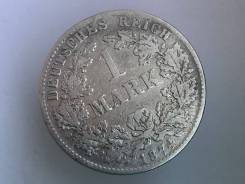 1 марка. Германская империя. 1874 G (Карлсруэ). Серебро