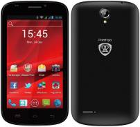 Prestigio MultiPhone 5000. Б/у, Черный, 3G, Dual-SIM