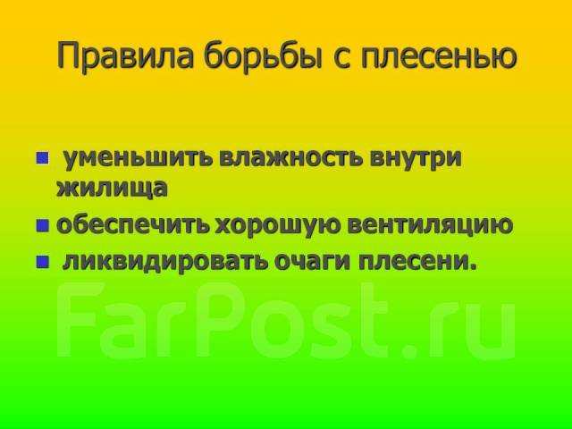 Профессиональная обработка помещений от грибка и плесени в Уссурийске