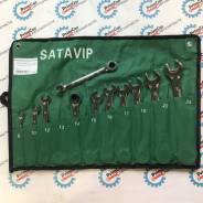 Набор ключей Satavip большой с трещеткой подвесной 11 предметов