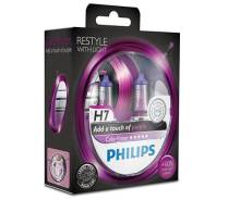 Лампы H7 12V 55W (серия ColorVision Purple) (розовая) (2шт. в блистере) PHILIPS 12972CVPPS2