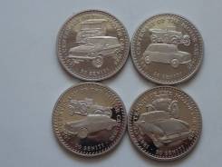 Тонга 50 сенити 1985 г. 4 шт. Автомобили. Пруф.