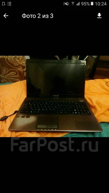 Asus K53S. 15.6", 2,3����, ��� 4 ��, ���� 250���, WiFi: 1, Bluetooth: 1 ����