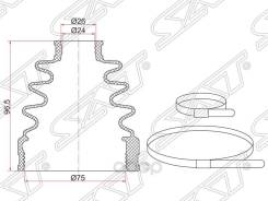 Пыльник шруса внутренний fr rh nissan x-trail t31 qr25de/mr20de (2 хомута. резина) Sat арт. BKFD-011, правый передний