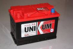 Аккумулятор Unikum 75Ач (600А) прямой полярности +Скидки в Новосибирске Unikum. 75 А.ч., Прямая (правое), производство Россия