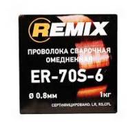 Проволока сварочная 0,8мм 1 кг. омедненная REMIX, , шт