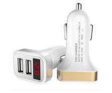 Вольтметр в прикуриватель 12v-30V 2.1A 2 usb