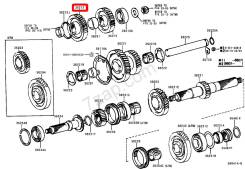 Шестерня раздаточной коробки. Toyota Land Cruiser, BJ40, BJ42, BJ43, BJ45, BJ46, BJ60, BJ61, BJ61V, BJ70, BJ70V, BJ71, BJ71V, BJ73, BJ73V, BJ74, BJ74V...