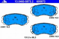 Комплект тормозных колодок диско Ate 13.0460-5873.2 Hyundai / Kia (Mobis): 58101-3CA80 58101-3KA40 58101-2CA20 581012EA30 58101-3CA20 58101-2KA10
