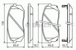 Комплект тормозных колодок дисковый тормоз Bosch 0986494422 Hyundai / Kia (Mobis): 581012SA50 581013ZA10 581013ZA70 581010ZA00 581011DE00 581012SA70