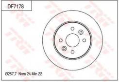 Тормозной диск Trw DF7178 Hyundai / Kia (Mobis): 0K2N133251 0K2N233251 Kia Cerato Седан. Kia Mentor / Shuma (Fb). Kia Sephia (Fb). Kia Shuma (Fb).