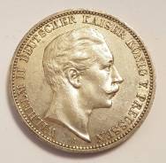 3 марки 1910 А, Пруссия, серебро, оригинал