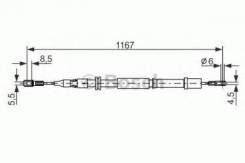 Трос стояночная тормозная система Bosch 1987477199 Mercedes-Benz: 6384270338 A6384270338 BC880 Mercedes-Benz V-Class (638/2). Mercedes-Benz Vito