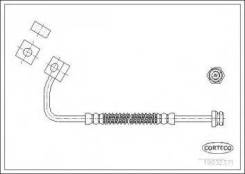 Тормозной шланг передний правый (389mm) Corteco 19032371 Hyundai / Kia (Mobis): 0K01143810B 0K01143810C Kia Retona (Ce). Kia Sportage (K00)