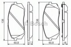 Комплект тормозных колодок дисковый тормоз Bosch 0986494559 Hyundai / Kia (Mobis): 581012YA50 581012YA00 581013ZA10 581013ZA70 E990R02A08703755 24501