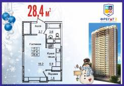 1-комнатная, улица Нейбута 17 кор. 9. 64, 71 микрорайоны, застройщик, 28 кв. м.