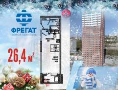 1-комнатная, улица Ватутина 33. 64, 71 микрорайоны, застройщик, 26 кв. м.