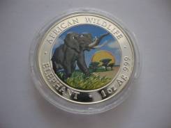 100 шиллингов.2009г. Сомали. Слон. Серебро. Сертификат! Тираж 5000 шт!