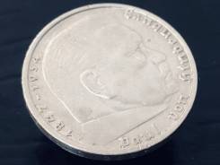 5 рейхсмарок. Третий Рейх. 1937 A (Берлин). Орёл над венком. Серебро
