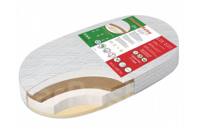 Детский матрас Ploomababy OVA 3 LHC овал 125*75 (какос-латекс ...