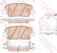 Комплект тормозных колодок дисковый тормоз Trw GDB3549 Beijing Hyundai: 58101C3A20 58101C3A10. Hyundai / Kia (Mobis): 58101A6A00 58101A6A01