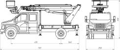 Випо-22. Автогидроподъемник ВИПО-22-01 на шасси ГАЗ-С42R33 NEXT (4х2) кабина 7м, 3 900 куб. см., 22,00 м.