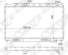 Радиатор NISSAN Teana J31 (2003-2008) двигателя VQ23/VQ35 SAT NS0004-J31-V6