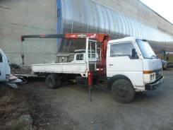 Nissan Atlas. Бортовой грузовик с манипулятором, Широкий длинный, Резина R16 в круг., 3 500 куб. см., 3 000 кг., 4x2