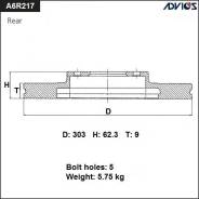 Диск тормозной. Toyota RAV4, ACA20, ACA20W, ACA21, ACA21W, ACA22, ACA23, ACA26, ACA28, CLA20, CLA21, ZCA25, ZCA25W, ZCA26, ZCA26W Двигатели: 1AZFE, 1A...