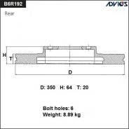 Диск тормозной. Infiniti QX56, Z62 Infiniti QX80, Z62 Nissan Patrol, Y62 Nissan Armada, Y62 Двигатели: VK56VD, VK56DE, VQ40DE