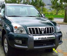 Накладка на бампер. Toyota Land Cruiser Prado, TRJ120W, RZJ120W, GRJ120, VZJ121W, TRJ120, GRJ125W, KDJ120W, GRJ121W, LJ120, GRJ120W, KDJ121W, VZJ120W...
