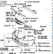 Крепление бампера. Toyota Caldina, ZZT241W, AZT246W, AZT241W, ST246W Двигатели: 1ZZFE, 1AZFSE, 3SGTE