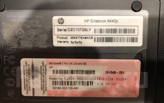 HP EliteBook 8440p. 14.1", 2,4����, ��� 2048 ��, ���� 232���, WiFi: 1, Bluetooth: 1, ����������� �� 6��. ����