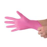 Перчатки нитрил Disposable Nitrile Gloves размер S 1/100шт розовый