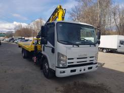 Isuzu NQR. 90LM с сдвижной эвакуаторной платформой и КМУ HYVA 100, 4x2