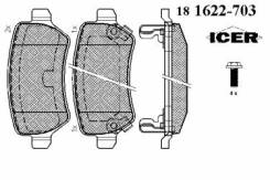 Комплект тормозных колодок диско Icer 181622-703 Hyundai / Kia (Mobis): 58302-A2A30 58302-1PA30. Opel: 1605086 1605967 1605128 1605995 1605233