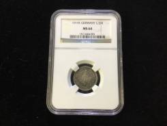1/2 марки. Германская империя. 1919 E. NGC MS64. Серебро
