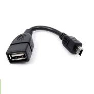 Кабель переходник OTG USB - MINI USB (5pin) для автомагнитол 15см во Владивостоке Кабель антенны. Mini Samsung