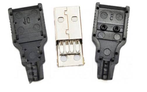 USB разъем 4-контактный - разборный (папа), новый, в наличии. Цена: 20 ...