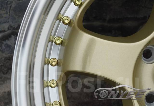 Диски WORK Meister S1 R17 4х100 J9 ET20 золотые с полированной полкой ...