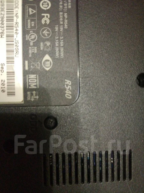 Samsung R540. 15.6", 2����, ��� 2048 ��, ���� 200���, WiFi: 1, ����������� �� 1��. ����