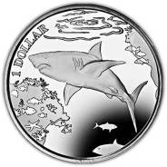 * Британские Виргинские острова 1 доллар 2016 Great White Shark