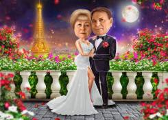 Подарок шарж на 14 февраля мужчине, девушке, любимому, юбилей