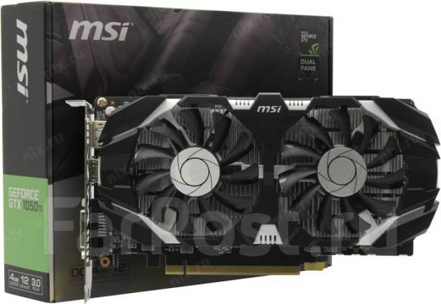 Видеокарта MSI GeForce GTX 1050Ti OC 4GB [GTX 1050 TI 4GT OC], б/у, в  наличии. Цена: 10 000₽ в Находке
