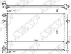 Радиатор AUDI A3, SEAT Leon, SKODA Octavia, VW Golf, Passat, Jetta, Tiguan, Touran (2003-) двигателя 1.6 FSI - (пластинчатый радиатор) SAT VW0004