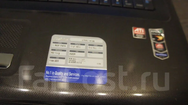 Asus K70AB. 17.3", 2,2����, ��� 3072 ��, ���� 250���, WiFi: 1, Bluetooth: 1, ����������� �� 1��. ����