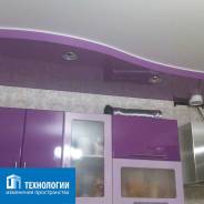 Установка натяжных потолков, слив воды