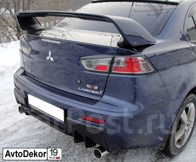 Накладка EVO на задний бампер Mitsubishi Lancer X (Мицубиси Лансер 10 ...